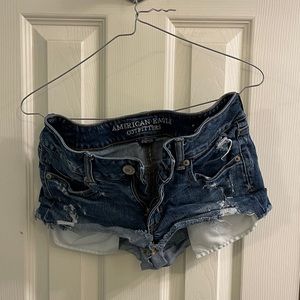 Dark Wash Distressed Shorts